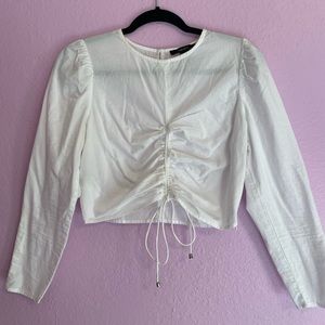 Forever 21 White Long sleeve Crop top